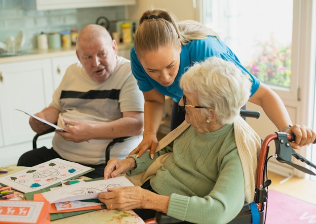 AGC caregiver spending quality time with a client